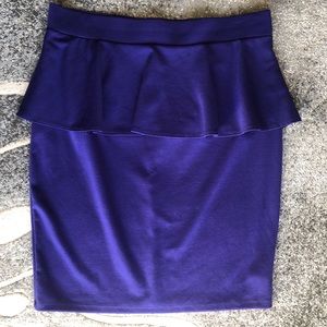 Knit peplum pencil skirt